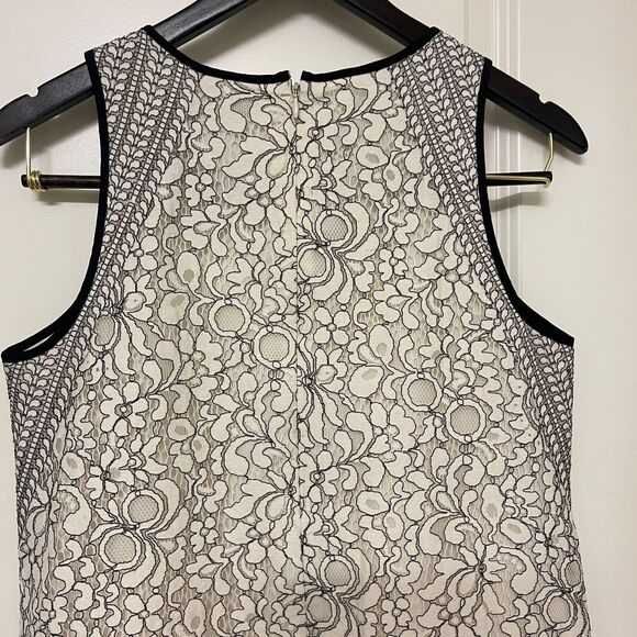 LOFT Women Floral Lace Shift Lined Sheath Sleeveless Mini Dress Size 4 - Picture 5 of 9